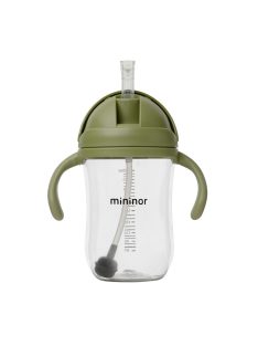 Mininor szívószálas itatópohár 330 ml - moha