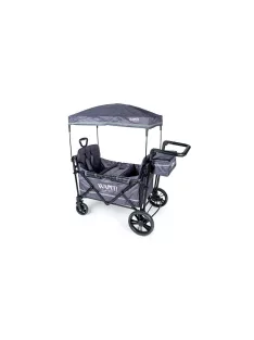   Wapiti Wagon PLUS, üléses, szürkéskék | 2 személyes testvérkocsi extra ülésekkel és tálcával