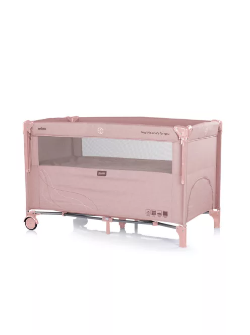 Chipolino Relax multifunkciós utazóágy - pink powder linen