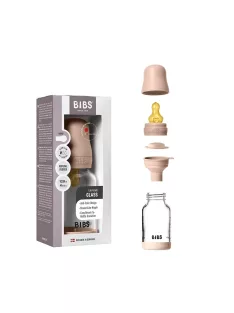   BIBS Cumisüvegszett 120ml natúr kaucsuk cumifejjel - Púderrózsaszín