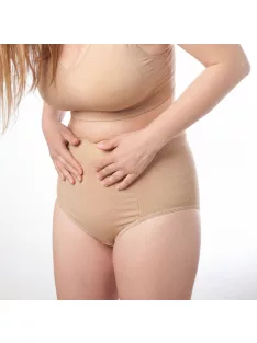   MomCare Császármetszés utáni Hasleszorító Bugyi beépített C-Satin panellel a heg körül - bézs 2XL