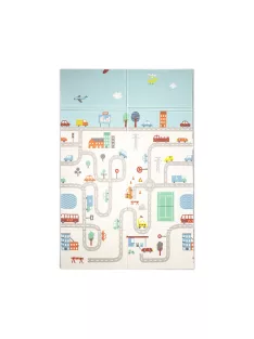   Lorelli Összehajtható 2 oldalas thermo játszószőnyeg 120x180cm - City Road Blue