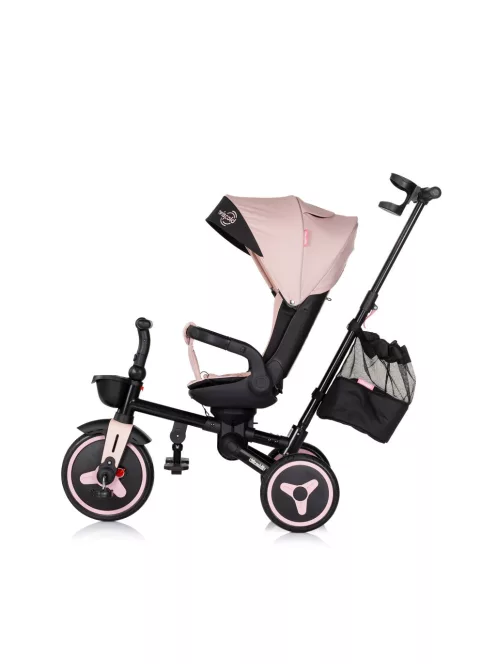 Chipolino Twisfold összecsukható tricikli 360° forgatható üléssel - powder pink