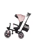 Chipolino Twisfold összecsukható tricikli 360° forgatható üléssel - powder pink