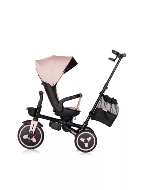 Chipolino Twisfold összecsukható tricikli 360° forgatható üléssel - powder pink