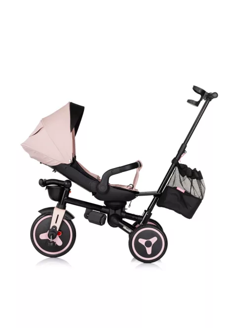 Chipolino Twisfold összecsukható tricikli 360° forgatható üléssel - powder pink