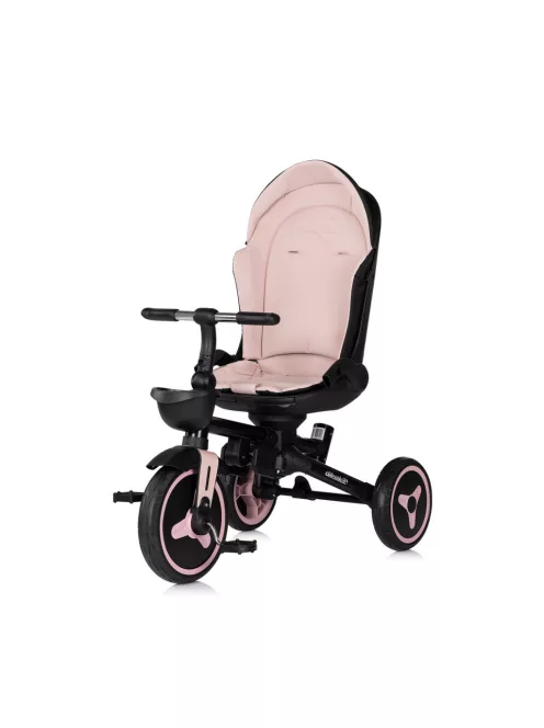 Chipolino Twisfold összecsukható tricikli 360° forgatható üléssel - powder pink