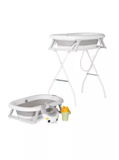   Chipolino Aqua Care kád állvánnyal, öblítőpohárral és hajmosó sapkával 78 cm - grey