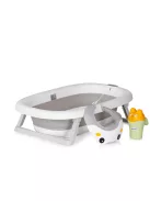 Chipolino Aqua Care kád állvánnyal, öblítőpohárral és hajmosó sapkával 78 cm - grey