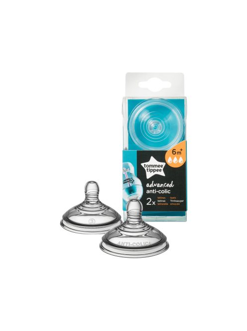 Tommee Tippee Advanced anti-colic gyors folyású cumisüveg cumi 2 db M