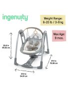 INGENUITY Átalakítható utazó hinta dallamokkal Bella Teddy™ 0m+ 9kg-ig