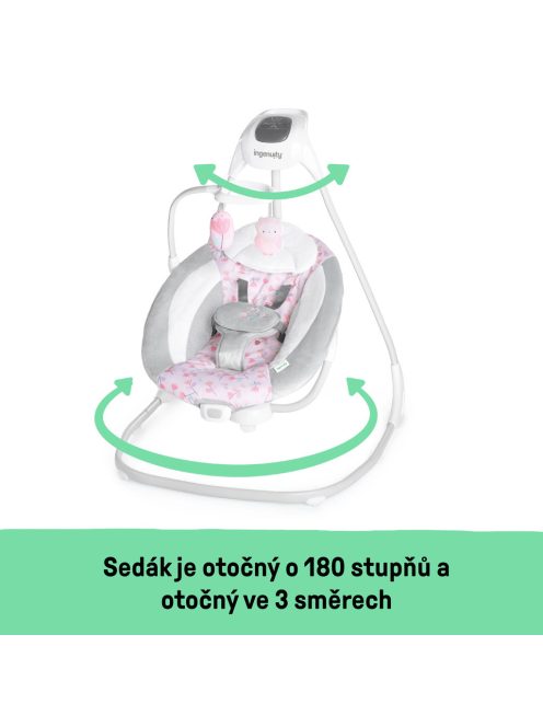 INGENUITY Rezgő hinta dallamokkal Cassidy 0+m 9 kg-ig