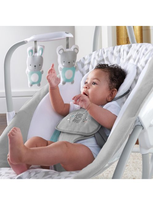 INGENUITY Nagy hinta rezgő hintaszékkel és dallamokkal, USB, 2in1 Raylan, 0 hó+, 9 kg-ig