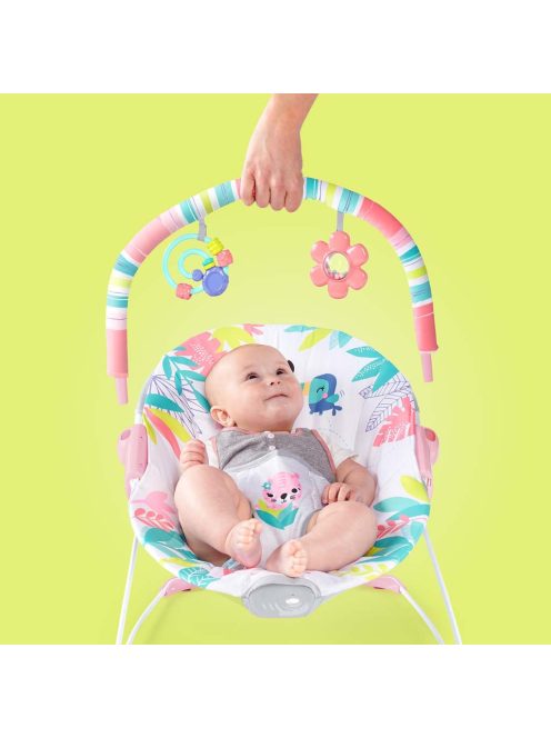 Bright Starts Rezgő pihenőszék, Flamingo Vibes™, 0 hó+, 9 kg-ig