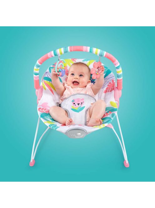 Bright Starts Rezgő pihenőszék, Flamingo Vibes™, 0 hó+, 9 kg-ig