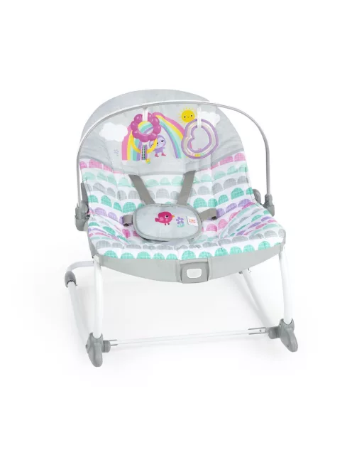 Bright Starts Rezgő hintaszék, Rosy Rainbow™, 0 hó+ 18 kg-ig