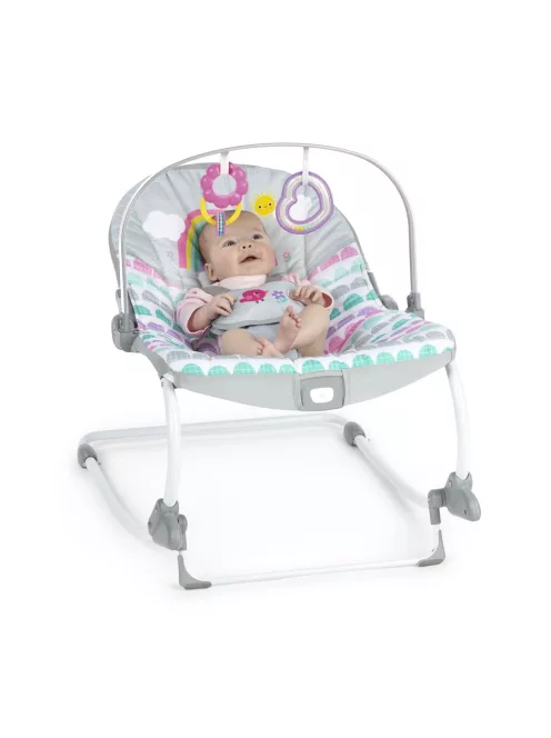Bright Starts Rezgő hintaszék, Rosy Rainbow™, 0 hó+ 18 kg-ig