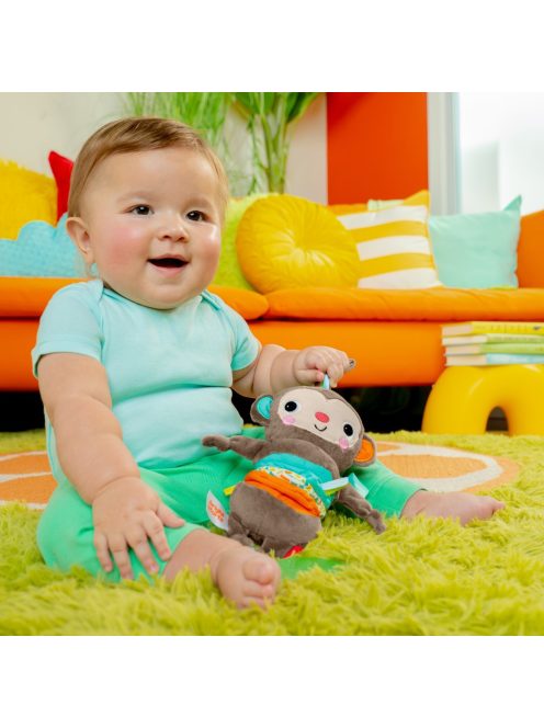 Bright Starts C-karikán játék dallamokkal, majom, Pull Play & Boogie™, 0 hó+