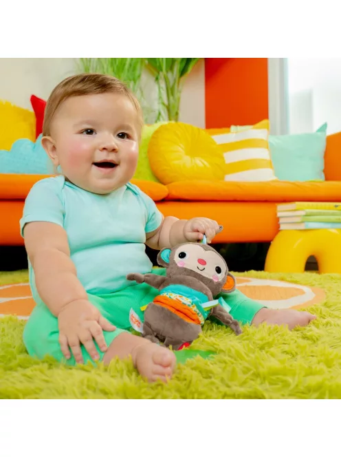 Bright Starts C-karikán játék dallamokkal, majom, Pull Play & Boogie™, 0 hó+