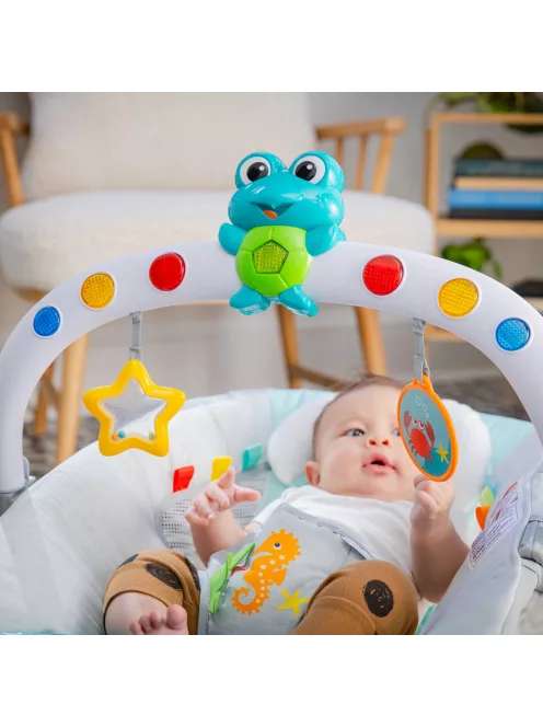 Baby Einstein Zenélő rezgő pihenőszék fényekkel Kick to It Neptune 9 kg-ig