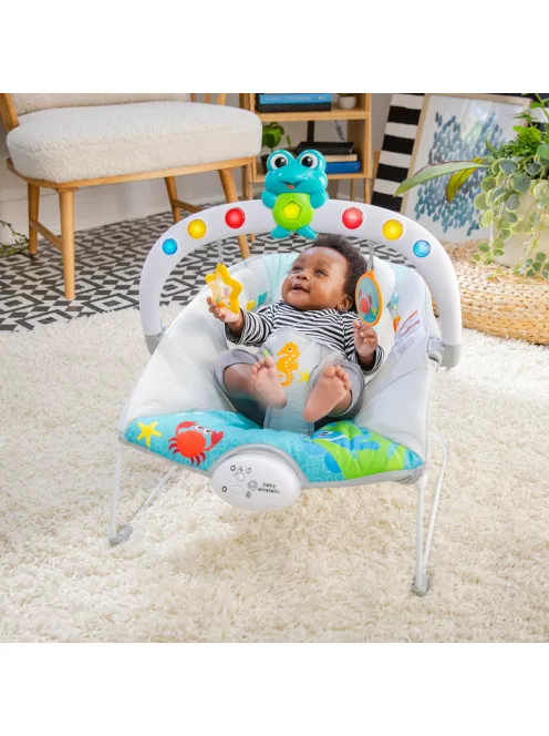 Baby Einstein Zenélő rezgő pihenőszék fényekkel Kick to It Neptune 9 kg-ig