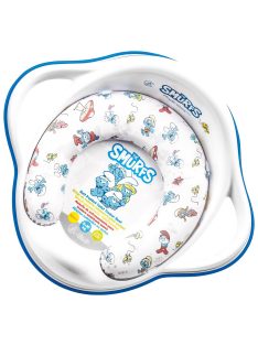   Maltex Puha WC szűkítő fogantyúval, Hupikék törpikék, white