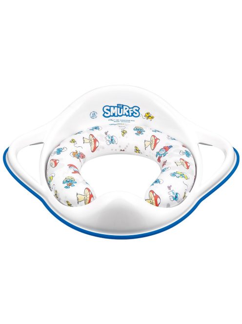 Maltex Puha WC szűkítő fogantyúval, Hupikék törpikék, white