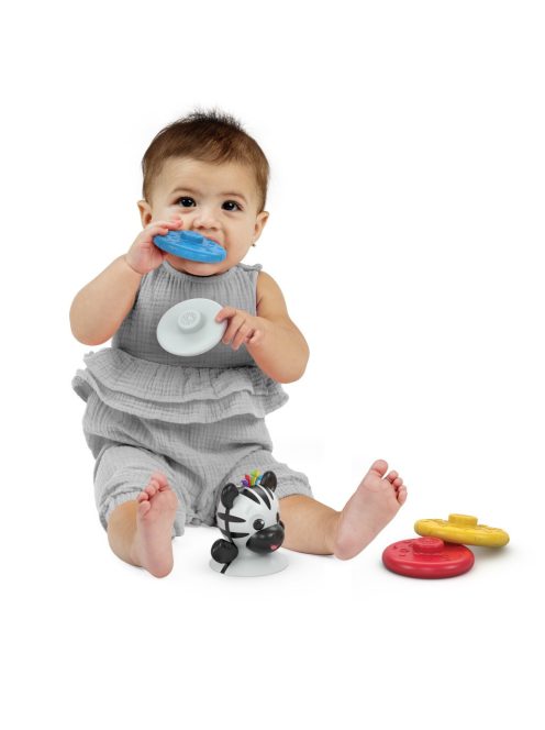 Baby Einstein Rágóka építőjáték, zebra Stack & Wobble Zen™, 3 hó+