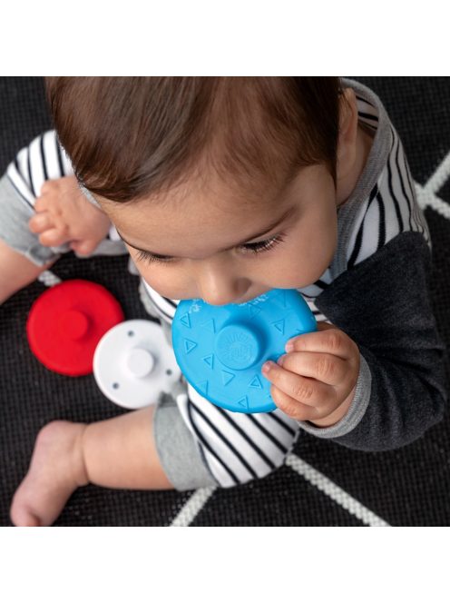 Baby Einstein Rágóka építőjáték, zebra Stack & Wobble Zen™, 3 hó+