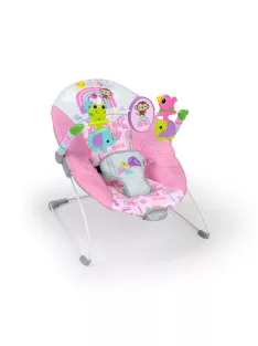   Bright Starts Rezgő pihenőszék, Pink Paradise™, 0 hó+, 9 kg-ig