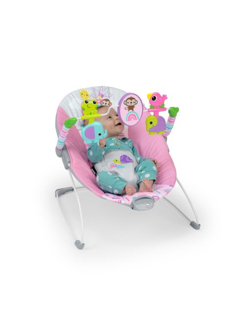 Bright Starts Rezgő pihenőszék, Pink Paradise™, 0 hó+, 9 kg-ig