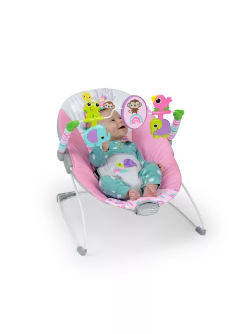Bright Starts Rezgő pihenőszék, Pink Paradise™, 0 hó+, 9 kg-ig