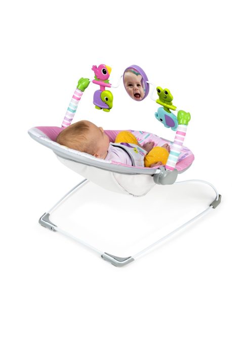Bright Starts Rezgő pihenőszék, Pink Paradise™, 0 hó+, 9 kg-ig