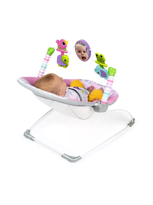 Bright Starts Rezgő pihenőszék, Pink Paradise™, 0 hó+, 9 kg-ig