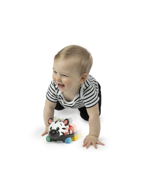 Oball Autó és csörgő, 2in1 Curious Car, zebra, Zen™, 3 hó+