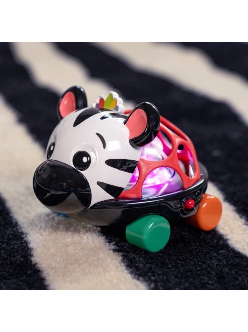 Oball Autó és csörgő, 2in1 Curious Car, zebra, Zen™, 3 hó+