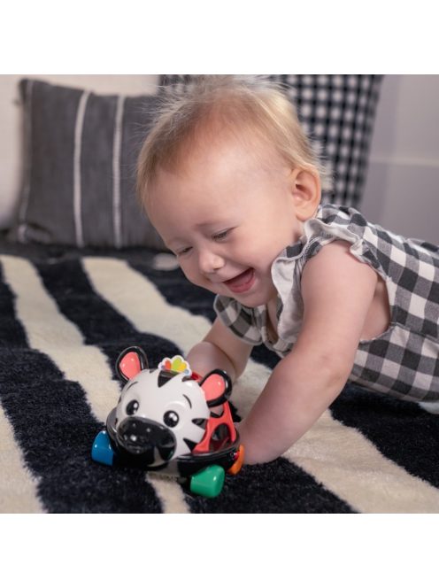 Oball Autó és csörgő, 2in1 Curious Car, zebra, Zen™, 3 hó+
