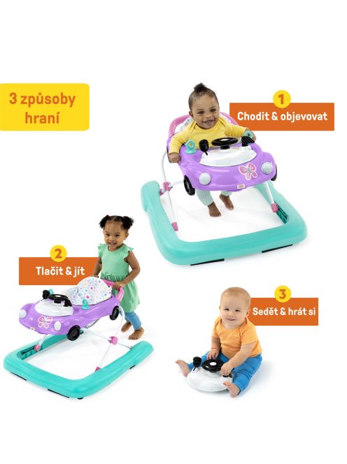 Bright Starts 3 az 1-ben járóka versenyző 6-24 hó - Pink