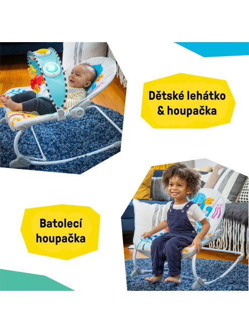 BABY EINSTEIN Zenélő rezgő pihenőszék Kick to It Opus 18kg-ig
