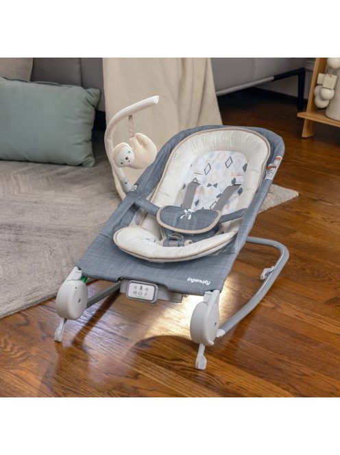 INGENUITY Rezgő masszázs pihenőszék dallamokkal, Happy Belly™, Rock-to-Bounce, Parker™, 0 hó+ 9 kg-ig