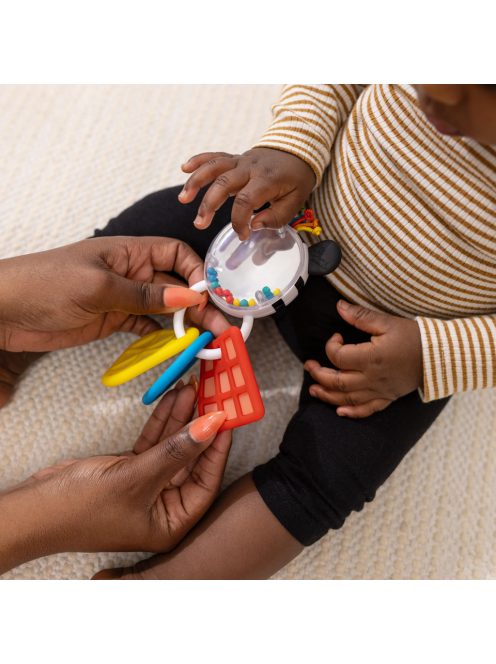 Baby Einstein Rágóka csörgővel zebra Zen™ Shake-a-Shape BPA mentes - 0hó+