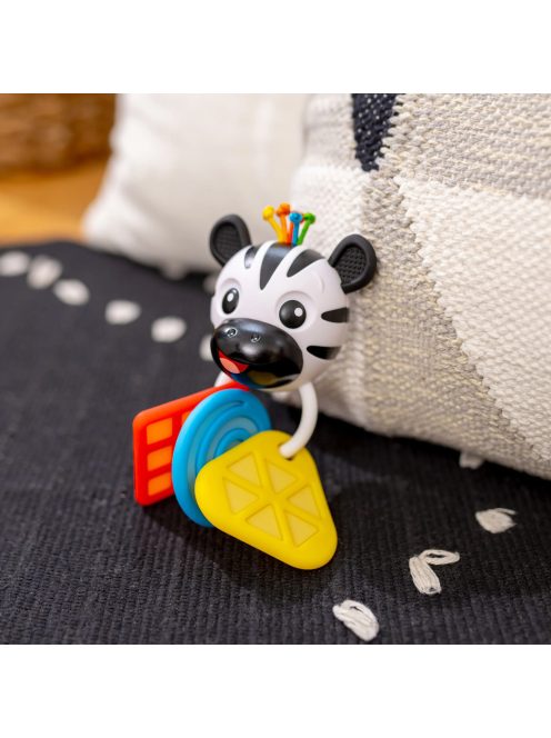 BABY EINSTEIN Rágóka csörgővel zebra Zen™ Shake-a-Shape BPA mentes 0hó+