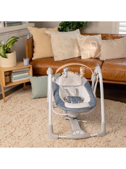 INGENUITY Átalakítható hinta dallamokkal, Swing 'n Go Chambray, 0 hó+, 9 kg-ig