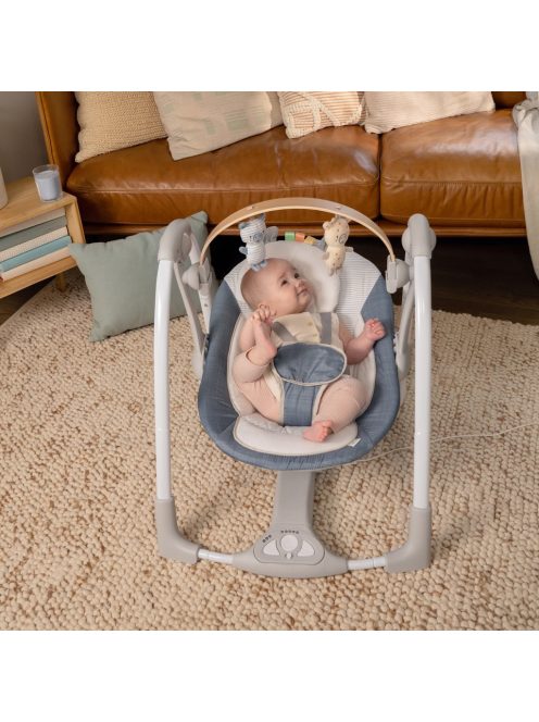 INGENUITY Átalakítható hinta dallamokkal, Swing 'n Go Chambray, 0 hó+, 9 kg-ig