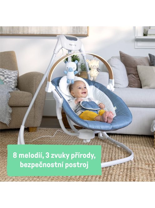 INGENUITY Hintázó zenélő 0m+, 9 kg-ig - Chambray 