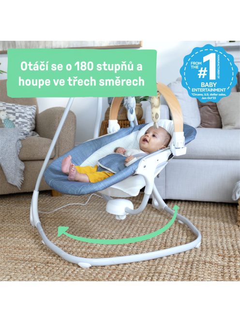 INGENUITY Hintázó zenélő Chambray 0m+, 9 kg-ig