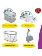 BABY EINSTEIN Kiságy járókával és zongorával 3in1 Kick & Snooze™ 0hó+
