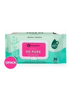   Petite&Mars Nedves törlőkendő, SO PURE, bambusz, biológiailag lebomló, 12x56 db