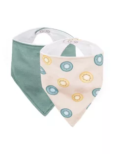   Petite&Mars Nyálkendő Luke 2 db Beige Kiwis&Misty 3hó+ - Green