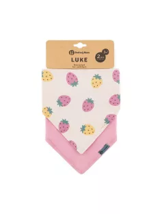   Petite&Mars Nyálkendő Luke 2 db Beige Strawberies&Dusty Rose 3hó+